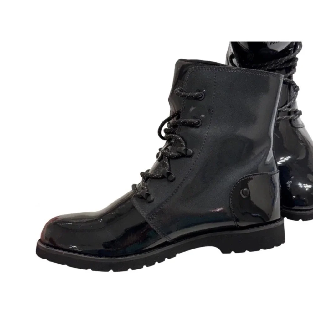 The North Face Ballard Lace‎ Patent Boots Women 7 Black New Waterproof NF0A2UWM